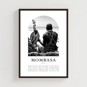 Mombasa Travel Poster, Mombasa Print, Mombasa Wall Art, Travel Print, Kenya City Art, Mombasa Gift, Kenya Decor | AF56M