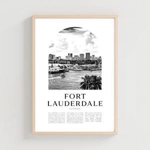 Fort Lauderdale Travel Poster, Fort Lauderdale Print, Fort Lauderdale Wall Art, Travel Print, Florida City Art, Florida Decor | NA25M