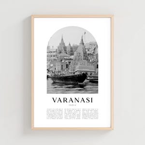 Varanasi Travel Poster, Varanasi Print, Varanasi Wall Art, Travel Print, India City Art, Varanasi Gift, India Decor | AS228M
