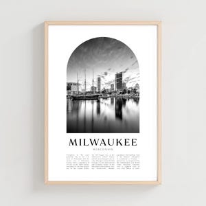 Milwaukee Travel Poster, Milwaukee Print, Milwaukee Wall Art, Travel Print, Wisconsin City Art, Milwaukee Gift, Wisconsin Decor | NA51M