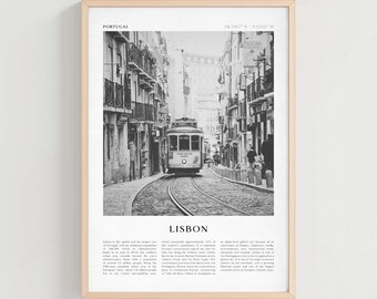Lissabon Reiseposter, Lissabon Vintage-Druck, Lissabon Wandkunst, Portugal Retro City Kunst, Lissabon Geschenk, Portugal Boho Decor | EU97