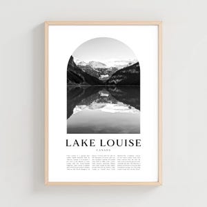 Lake Louise Travel Poster, Lake Louise Print, Lake Louise Wall Art, Travel Print, Canada City Art, Lake Louise Gift, Canada Decor | NA260M