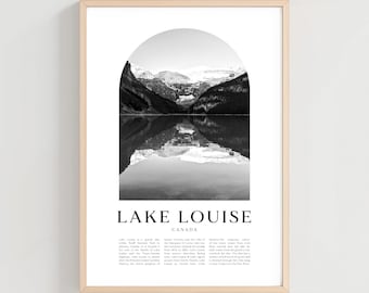 Lake Louise Travel Poster, Lake Louise Print, Lake Louise Wall Art, Travel Print, Canada City Art, Lake Louise Gift, Canada Decor | NA260M