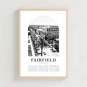 Fairfield Travel Poster, Fairfield Print, Fairfield Wall Art, Travel Print, California City Art, Fairfield Gift, California Decor | US255M