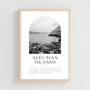 Aleutian Islands Travel Poster, Aleutians Print, Aleutians Wall Art, Travel Print, Alaska City Art, Aleutians Gift, Alaska Decor | NA402M