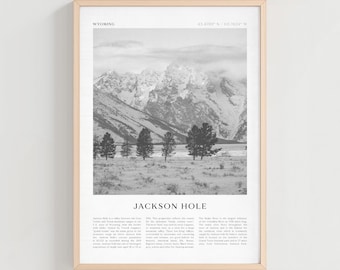 Jackson Hole Travel Poster, Jackson Hole Vintage Print, Jackson Hole Wall Art, Wyoming Retro City Art, Jackson Hole Gift | NA43
