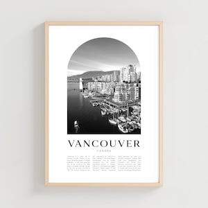 Vancouver Travel Poster, Vancouver Print, Vancouver Wall Art, Travel Print, Canada City Art, Vancouver Gift, Canada Decor | NA253M