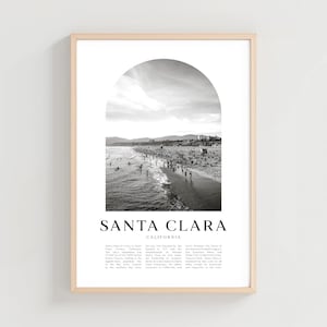 Santa Clara Travel Poster, Santa Clara Print, Santa Clara Wall Art, Travel Print, California City Art, Santa Clara Gift | US220M