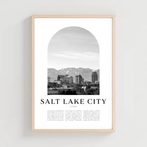 Salt Lake City Travel Poster, Salt Lake Print, Salt Lake Wall Art, Travel Print, Utah City Art, Salt Lake Gift, Utah Decor | NA26M