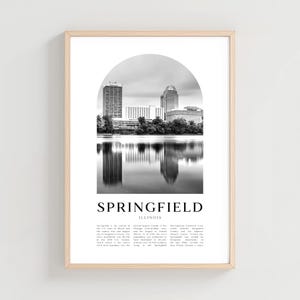 Springfield Travel Poster, Springfield Print, Springfield Wall Art, Travel Print, Illinois City, Springfield Gift, Illinois Decor | US230M