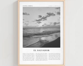 El Salvador Travel Poster, El Salvador Vintage Print, Central America Retro Wall Art, El Salvador Gift, Central America Boho Decor | CE05