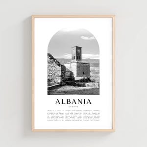 Albania Travel Poster, Albania Print, Albania Wall Art, Travel Print, Europe City Art, Albania Gift, Europe Decor | EU01M