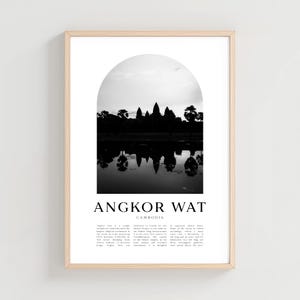 Angkor Wat Travel Poster, Angkor Wat Print, Angkor Wat Wall Art, Travel Print, Cambodia City Art, Angkor Wat Gift, Cambodia Decor | AS235M