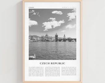 Czech Republic Travel Poster, Czech Republic Vintage Print, Europe Retro City Wall Art, Czech Republic Gift, Europe Boho Decor | EU23