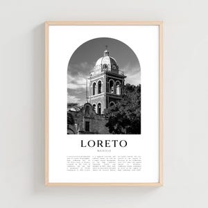 Loreto Travel Poster, Loreto Print, Loreto Wall Art, Travel Print, Mexico City Art, Loreto Gift, Mexico Decor | NA226M