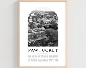 Pawtucket Travel Poster, Pawtucket Print, Pawtucket Wall Art, Rhode Island City Art, Pawtucket Gift, Rhode Island Decor | US473M