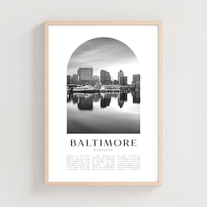 Baltimore Travel Poster, Baltimore Print, Baltimore Wall Art, Travel Print, Maryland City Art, Baltimore Gift, Maryland Decor | US26M