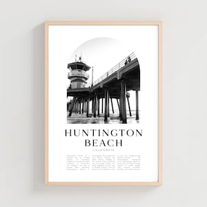 Huntington Beach Travel Poster, Huntington Beach Print, Huntington Beach Wall Art, Travel, California City Art, Huntington Gift | US117M