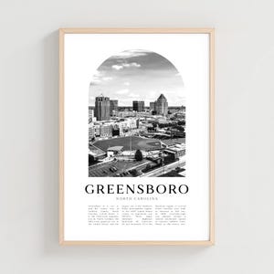 Greensboro Travel Poster, Greensboro Print, Greensboro Wall Art, Travel Print, North Carolina City Art, Greensboro Gift | US68M