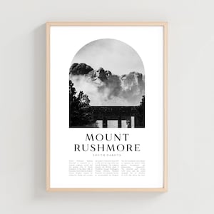 Mount Rushmore Travel Poster, Rushmore Print, Rushmore Art, Travel Print, South Dakota City Art, Rushmore Gift, South Dakota Decor | NA62M