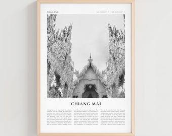 Chiang Mai Travel Poster, Chiang Mai Vintage Print, ChiangMai WallArt, Thailand Retro City Art, Chiang Mai Gift, Thailand Boho Decor | AS213