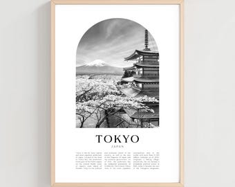 Tokyo Travel Poster, Tokyo Print, Tokyo Wall Art, Travel Print, Japan City Art, Tokyo Gift, Japan Decor | AS73M
