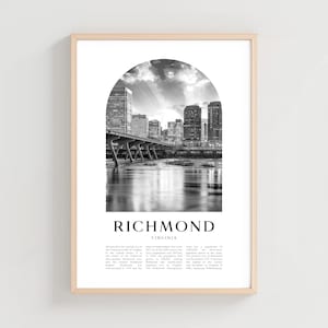 Richmond Travel Poster, Richmond Print, Richmond Wall Art, Travel Print, Virginia City Art, Richmond Gift, Virginia Decor | US99M