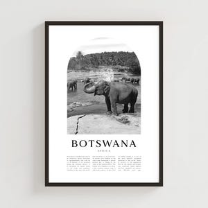Botswana Travel Poster, Botswana Print, Botswana Wall Art, Travel Print, Africa City Art, Botswana Gift, Africa Decor | AF28M