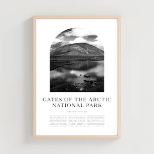 Gates of the Arctic National Park Travel Poster, Gates of the Arctic Print, Travel Print, United States City Art, US Decor | NA134M