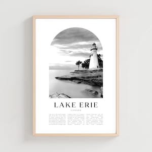 Lake Erie reisposter, Lake Erie print, Lake Erie muurkunst, reizen print, Canada City Art, Lake Erie cadeau, decor Canada | NA275M
