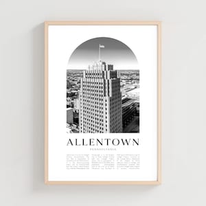 Allentown Travel Poster, Allentown Print, Allentown Wall Art, Travel Print, Pennsylvania City, Allentown Gift, Pennsylvania Decor | US224M