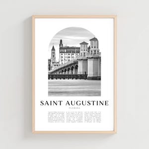 Saint Augustine Travel Poster, Saint Augustine Print, Saint Augustine Wall Art, Travel Print, Florida City Art, Florida Decor | NA53M