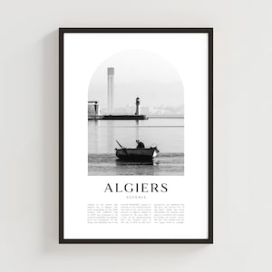 Algiers Travel Poster, Algiers Print, Algiers Wall Art, Travel Print, Algeria City Art, Algiers Gift, Algeria Decor | AF21M
