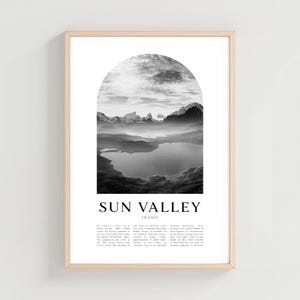 Sun Valley Travel Poster, Sun Valley Print, Sun Valley Wall Art, Travel Print, Idaho City Art, Sun Valley Gift, Idaho Decor | NA48M