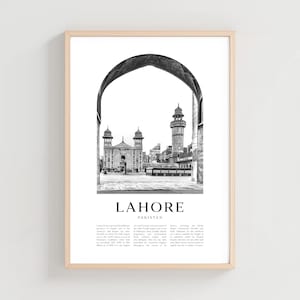 Lahore Travel Poster, Lahore Print, Lahore Wall Art, Travel Print, Pakistan City Art, Lahore Gift, Pakistan Decor | AS122M