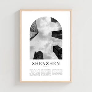 Shenzhen Travel Poster, Shenzhen Print, Shenzhen Wall Art, Travel Print, China City Art, Shenzhen Gift, China Decor | AS23M
