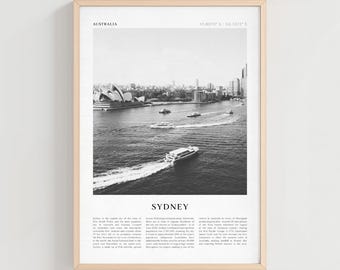 Sydney Travel Poster, Sydney Vintage Print, Sydney Wall Art, Australia Retro City Art, Sydney Gift, Australia Boho Decor | CN03
