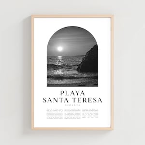 Playa Santa Teresa Travel Poster, Santa Teresa Print, Santa Teresa Wall Art, Costa Rica City Art, Santa Teresa Gift,Costa Rica Decor | CE49M