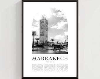 Marrakech Travel Poster, Marrakech Print, Marrakech Wall Art, Travel Print, Morocco City Art, Marrakech Gift, Morocco Decor | AF80M