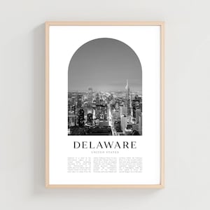 Delaware Travel Poster, Delaware Print, Delaware Wall Art, Travel Print, United States City Art, Delaware Gift, United States Decor | NA90M