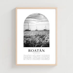 Roatán Travel Poster, Roatán Print, Roatán Wall Art, Travel Print, Honduras City Art, Roatán Gift, Honduras Decor | CE18M