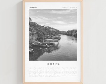 Jamaica reisposter, Jamaica vintage print, Jamaica muurkunst, Caribische retro stadskunst, Jamaica cadeau, Caribische boho decor | CA32