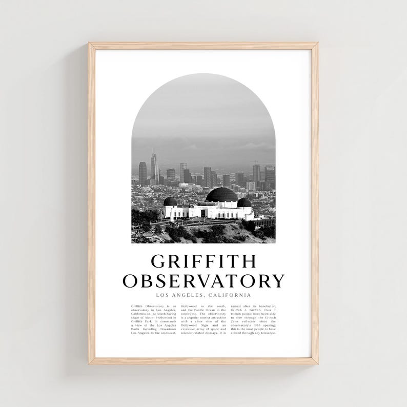 Griffith Observatory Travel Poster, Griffith Observatory Print ...
