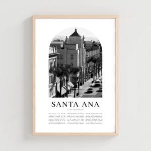 Santa Ana Travel Poster, Santa Ana Print, Santa Ana Wall Art, Travel Print, California City Art, Santa Ana Gift, California Decor | US57M