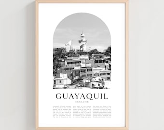 Póster de viaje de Guayaquil, Impresión de Guayaquil, Arte mural de Guayaquil, Impresión de viaje, Arte urbano de Ecuador, Regalo de Guayaquil, Decoración de Ecuador / SA58M