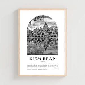 Siem Reap Travel Poster, Siem Reap Print, Siem Reap Wall Art, Travel Print, Cambodia City Art, Siem Reap Gift, Cambodia Decor | AS223M