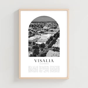 Visalia Travel Poster, Visalia Print, Visalia Wall Art, Travel Print, California City Art, Visalia Gift, California Decor | US201M