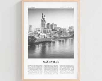 Nashville Travel Poster, Nashville Vintage Print, Nashville Wall Art, Tennessee Retro City Art, Nashville Gift, Tennessee Boho Decor | NA30