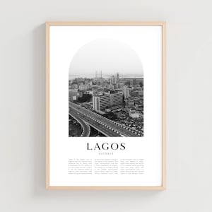 Lagos Travel Poster, Lagos Print, Lagos Wall Art, Nigeria Art, Travel Print, Nigeria City Art, Lagos Gift, Nigeria Decor | AF03M