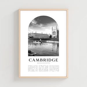 Cambridge Travel Poster, Cambridge Print, Cambridge Wall Art, Travel Print, Massachusetts City Art, Cambridge Gift | US264M
